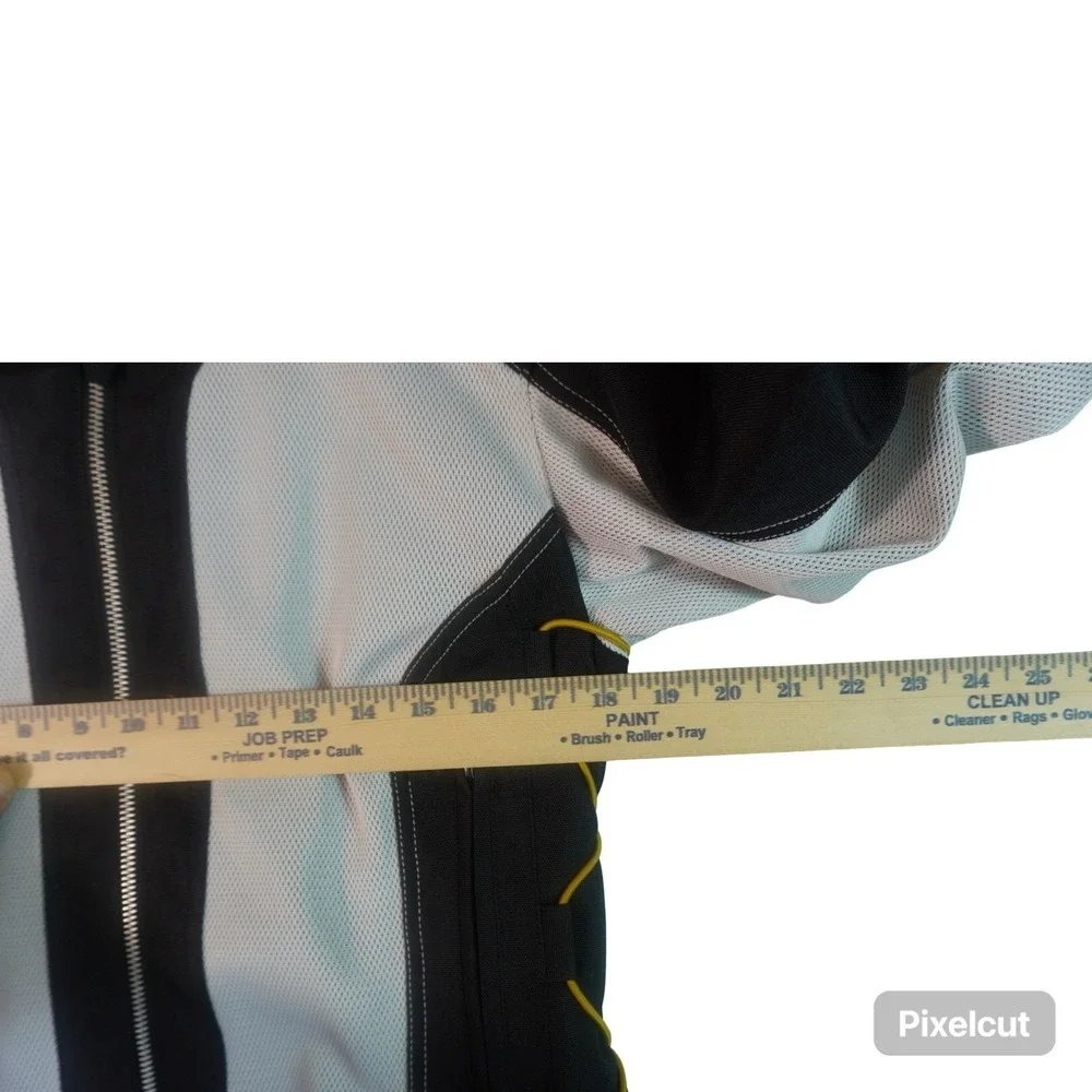 Scorpion Exo Motorcycle Jacket Mens XL Black White Skeletal Protection Full Zip